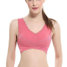 Front Cross Side Buckle Wireless Lace Bra